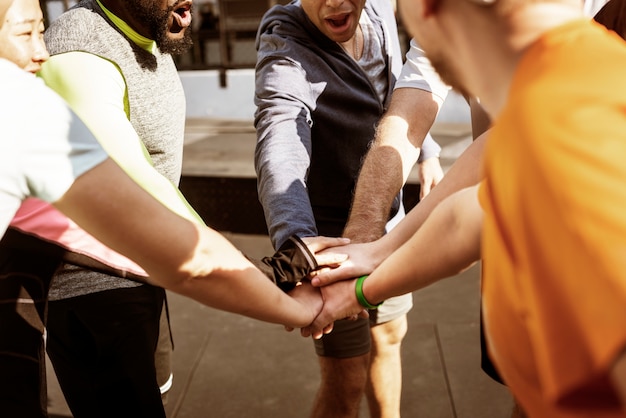 Free photo people exercising at fitness gym