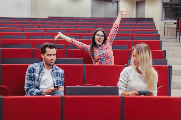 People having fun during break