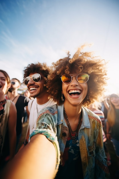 People having fun at festival