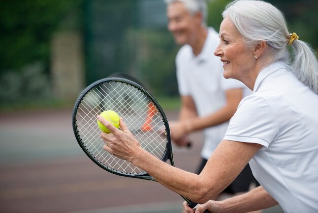 People having happy retirement activity