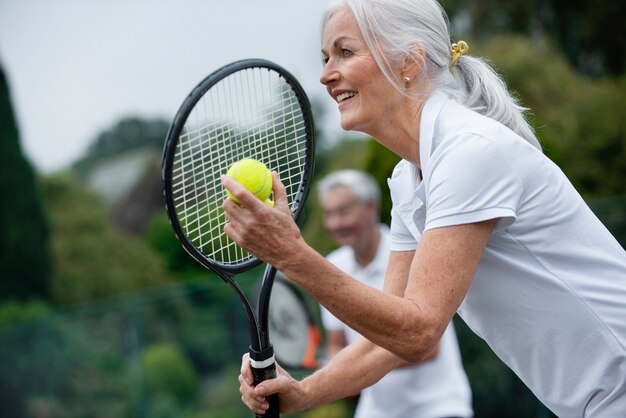 People having happy retirement activity