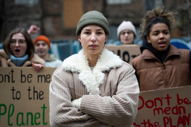 People having a protest for world environment day