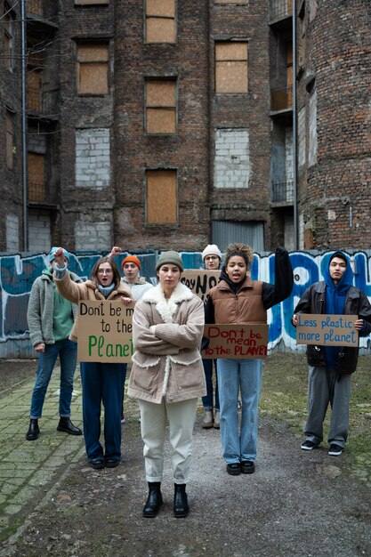 People having a protest for world environment day