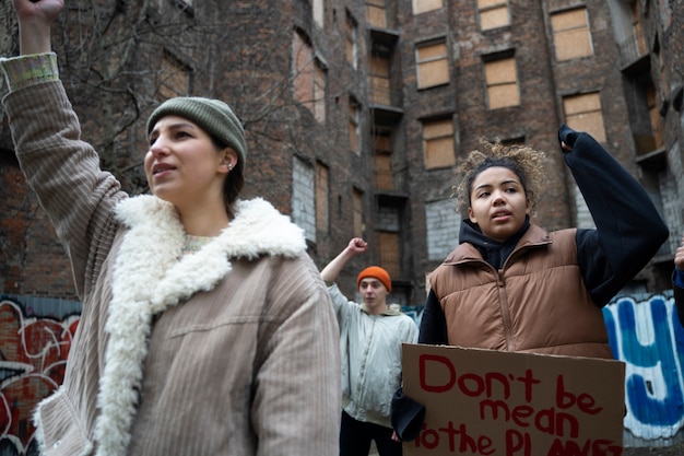 People having a protest for world environment day