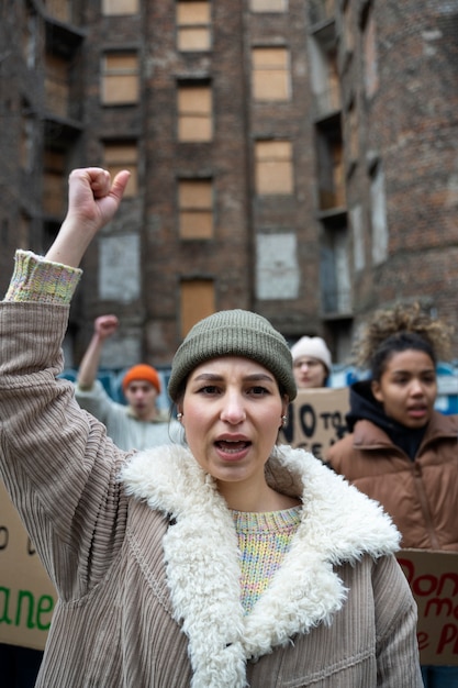 People having a protest for world environment day