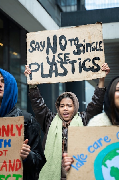 People having a protest for world environment day