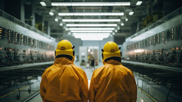 Free Photo people in hazmat suits working at a nuclear power plant