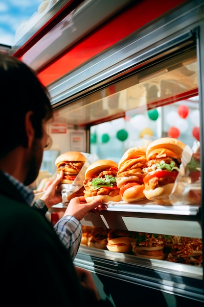 Free photo people holding delicious burger meal