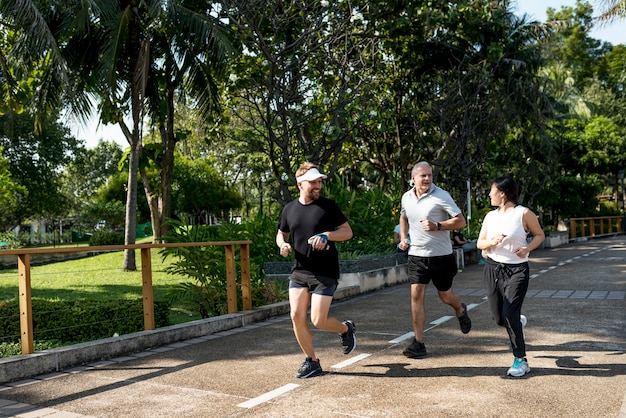 People jogging at park