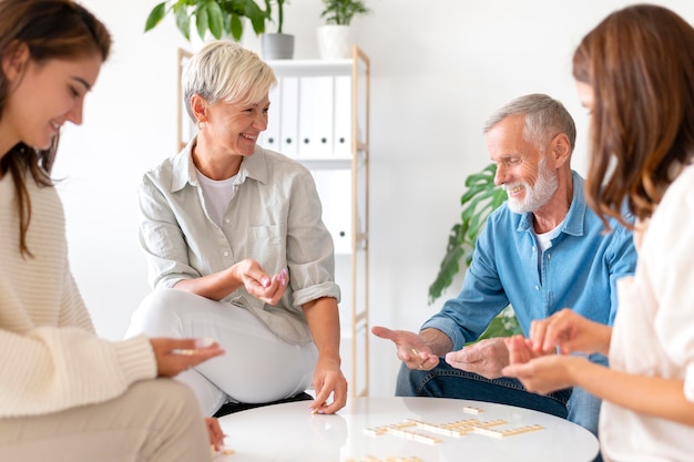 People meeting at community center