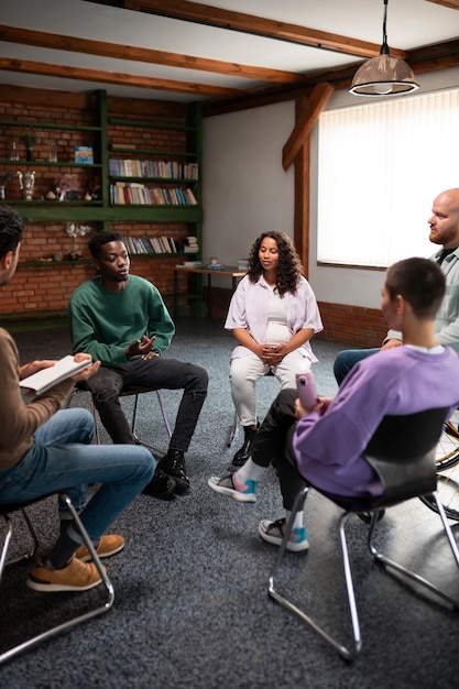 Free Photo people meeting in support group