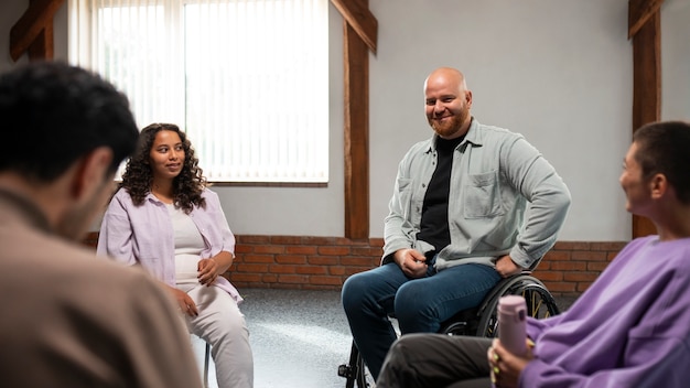 People meeting in support group