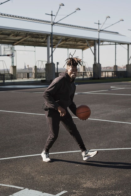 People playing basketball