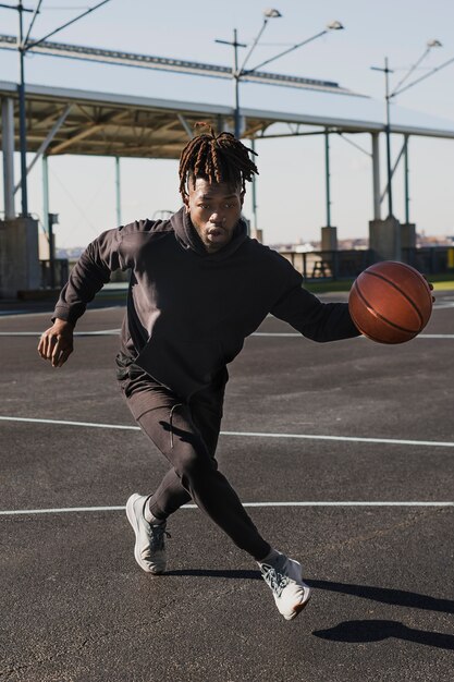 People playing basketball