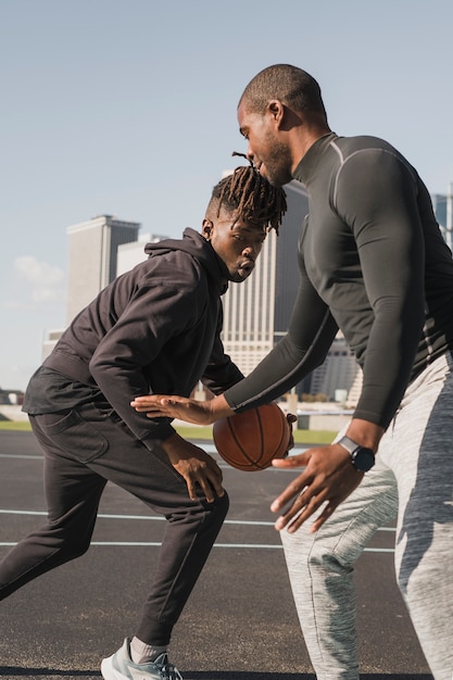 People playing basketball