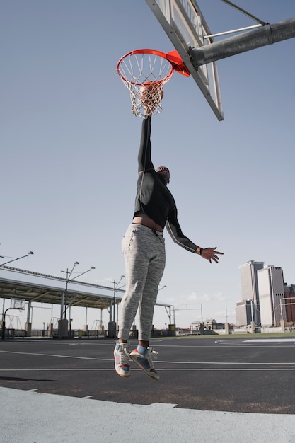 People playing basketball