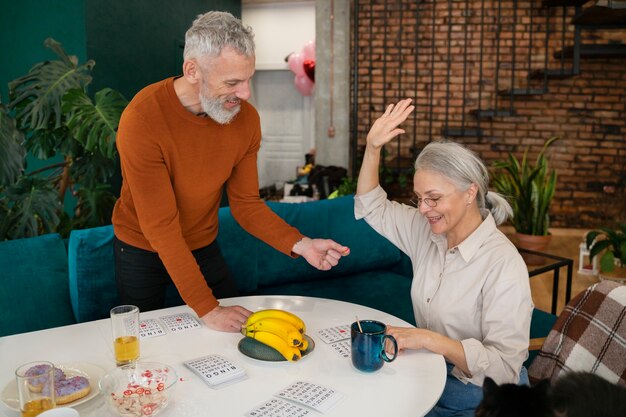 People playing bingo together