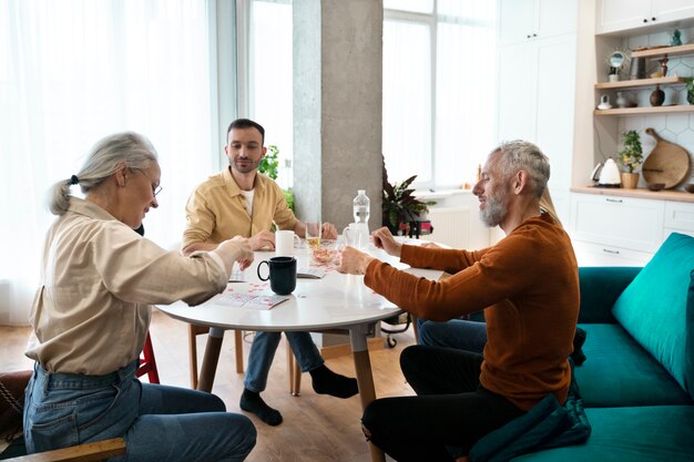 People playing bingo together