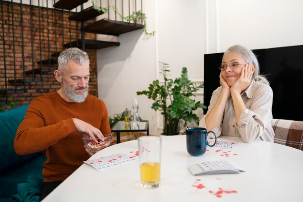 People playing bingo together