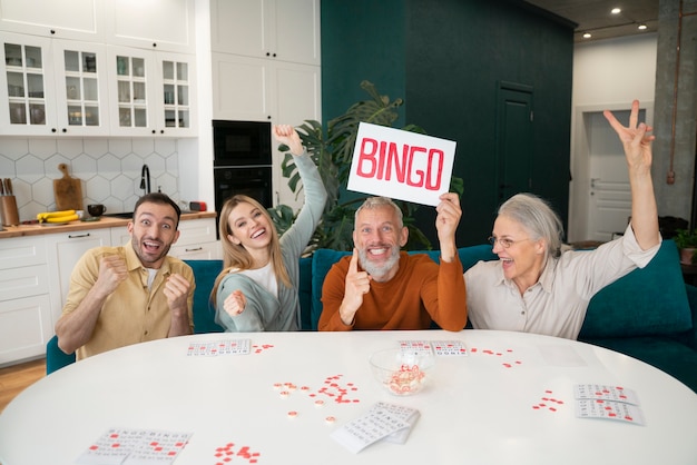 People playing bingo together