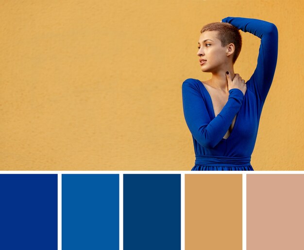 People posing with color swatches