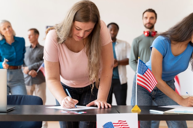 People registering to vote in the united states