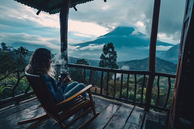 People relaxing in their wooden home