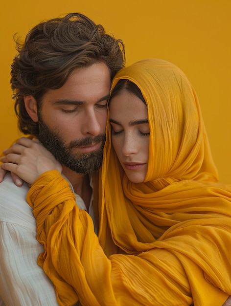 People showing support and respect with yellow background for suicide prevention day