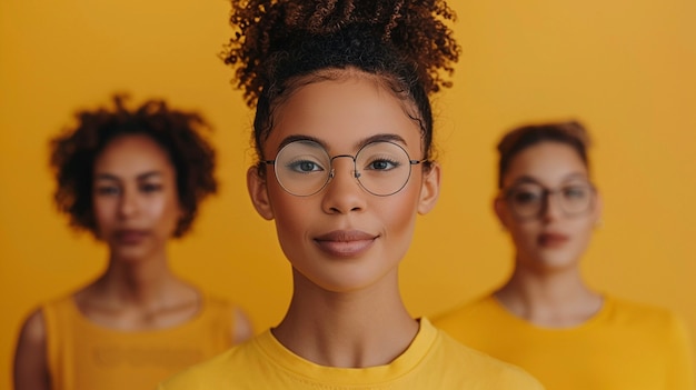 Free Photo people showing support for suicide prevention day with yellow background