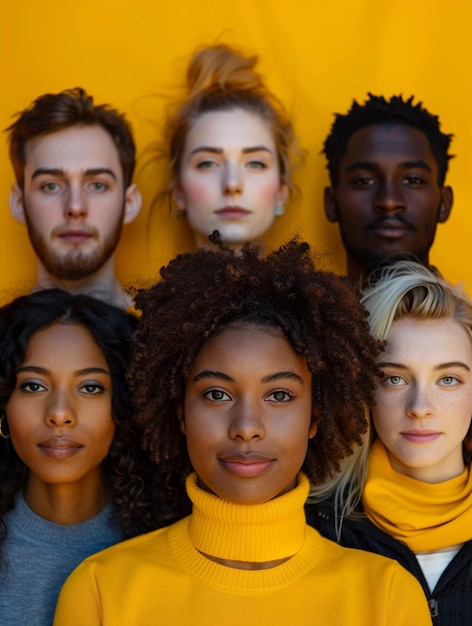 People showing support for suicide prevention day with yellow background