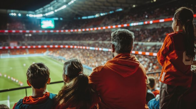 People on soccer stadium