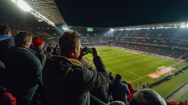 Free photo people on soccer stadium