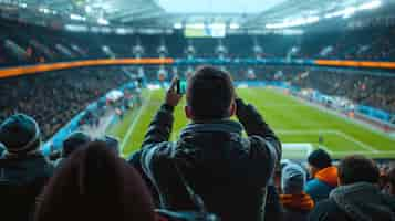 Free photo people on soccer stadium