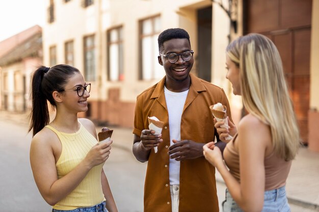 People spending time together outdoors