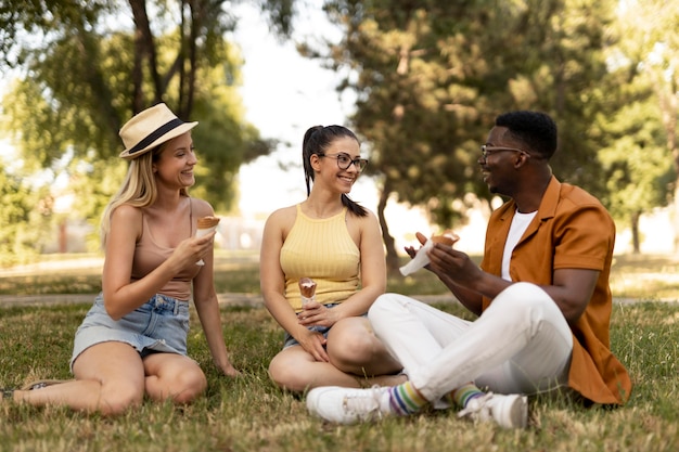 People spending time together outdoors