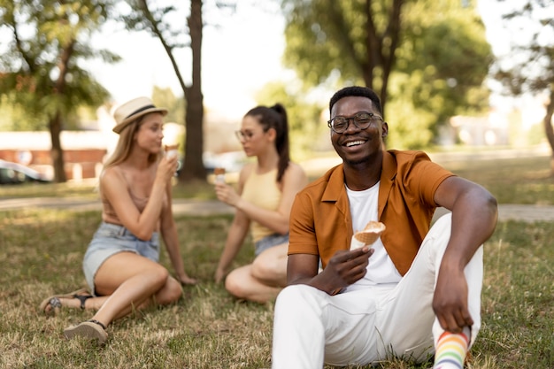 People spending time together outdoors