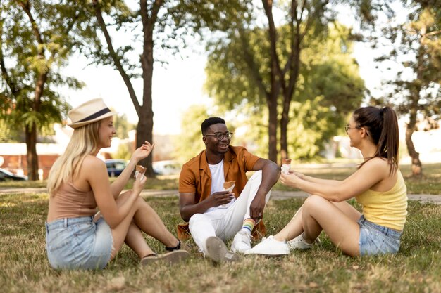 People spending time together outdoors