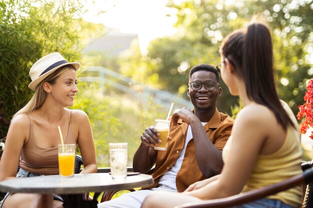 People spending time together outside