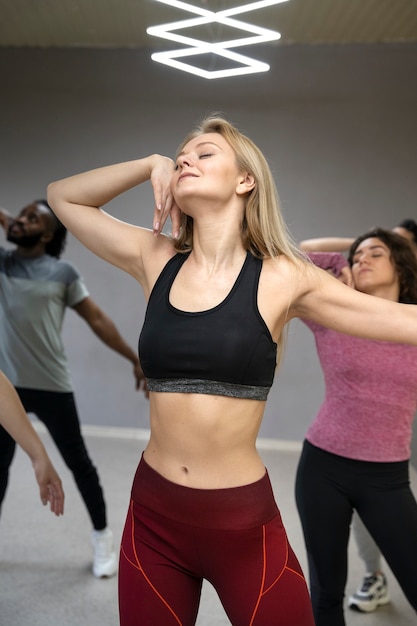 People taking part of dance therapy class