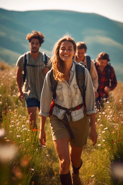 People taking part of sustainable travel movement