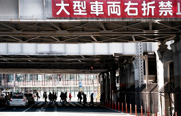 People traveling trough the city