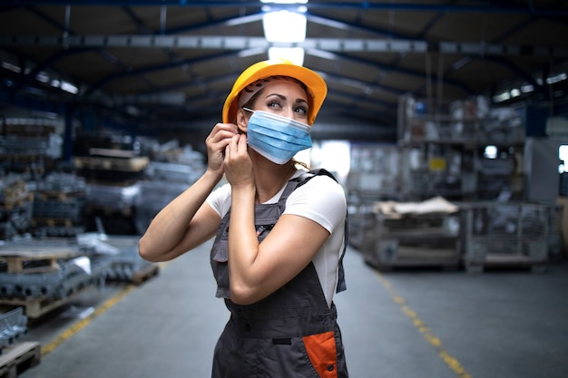 Free photo people on work obliged to wear face protection mask