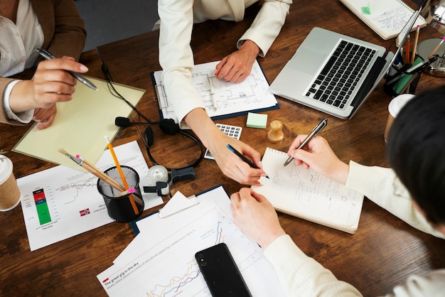 People working in elegant and cozy office space