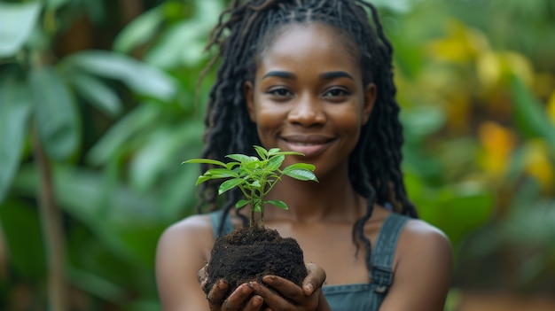 Person caring and protecting mother earth for earth day