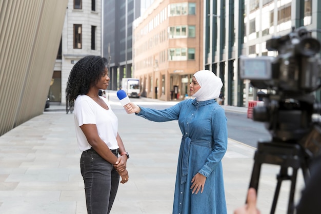 Person conducting an interview