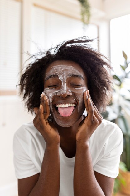 Person doing selfcare beauty treatments