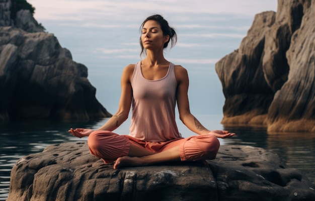 Person doing yoga in nature