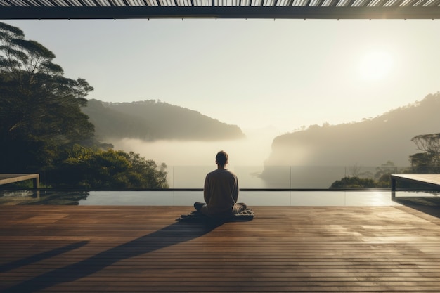 Person doing yoga in nature