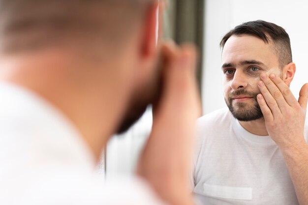 Person enjoying antiaging face treatment