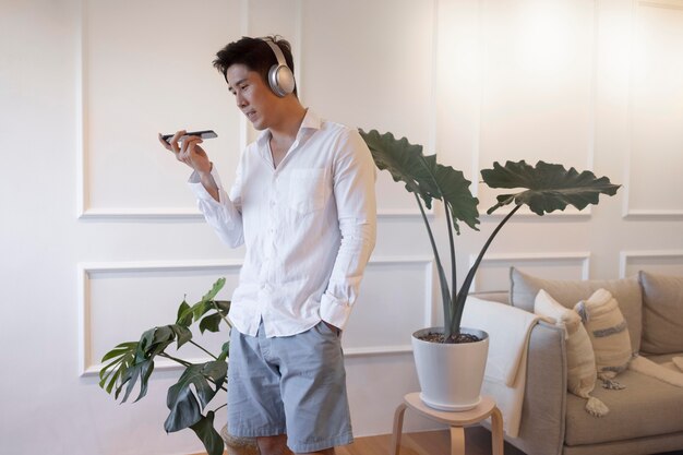 Person enjoying relaxing time at home